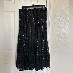 Banana Republic Black Sequin Midi Skirt